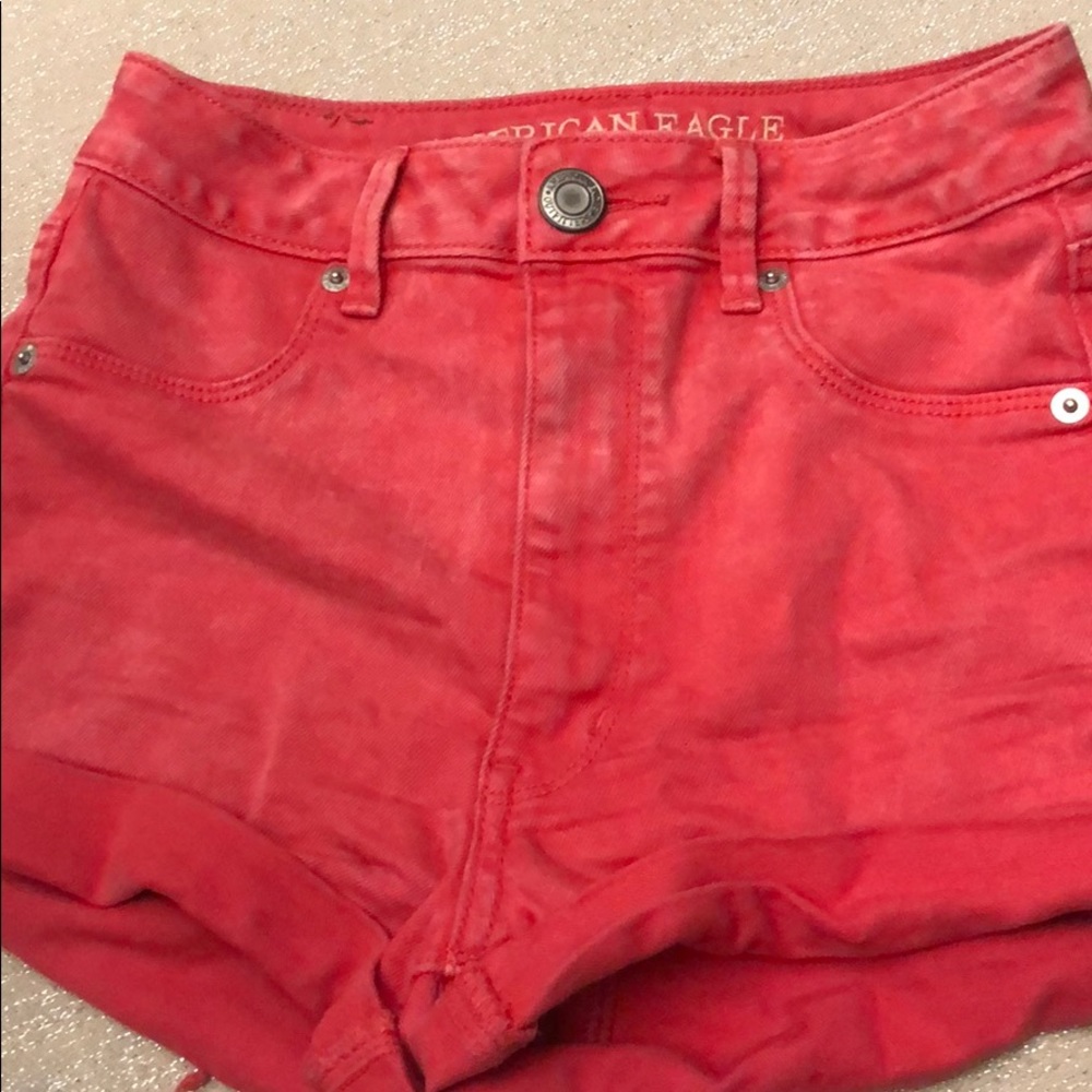 American Eagle pink jean shorts